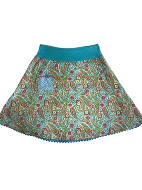 Art & Soul Rainbow Paisley Midi Skirt with Pocket